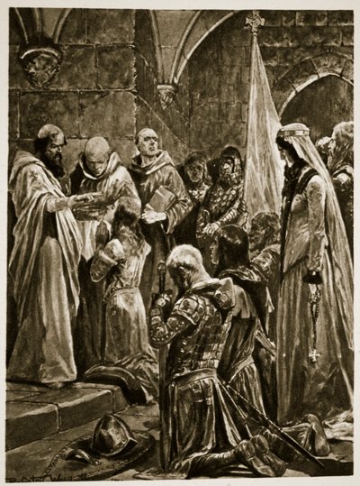 Die Salbung von Edward dem Märtyrer bei seiner Krönung durch St. Dunstan in Kingston-on-Thames, aus 